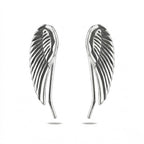 Sterling Silver 925 Ear Climber Earrings "Feather"