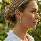 Sterling Silver 925 Hoop CZ Earrings “Faith”