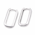 Sterling Silver 925 Rectangular Huggie Hoop Earrings “Urban Edge”