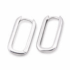 Sterling Silver 925 Rectangular Huggie Hoop Earrings “Urban Edge”