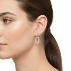 Sterling Silver 925 Dangle Drop Earrings “Urban Link”