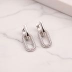 Sterling Silver 925 Dangle Drop Earrings “Urban Link”