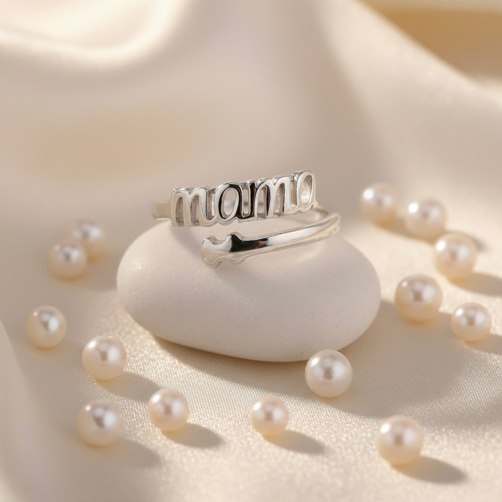 Sterling Silver 925 Mama Wrap Adjustable Ring "Mia"