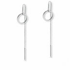 Sterling Silver 925 Long Chain Threader Earrings “Loop”