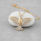 Sterling Silver 925 Phoenix Necklace CZ Pendant "Flame"