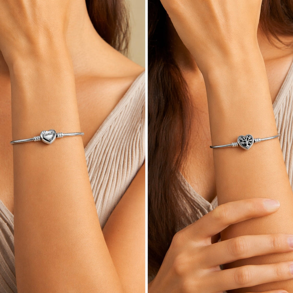 Charm Armband Sterling Silber 925 Schlangenkette Armband "Tuana"