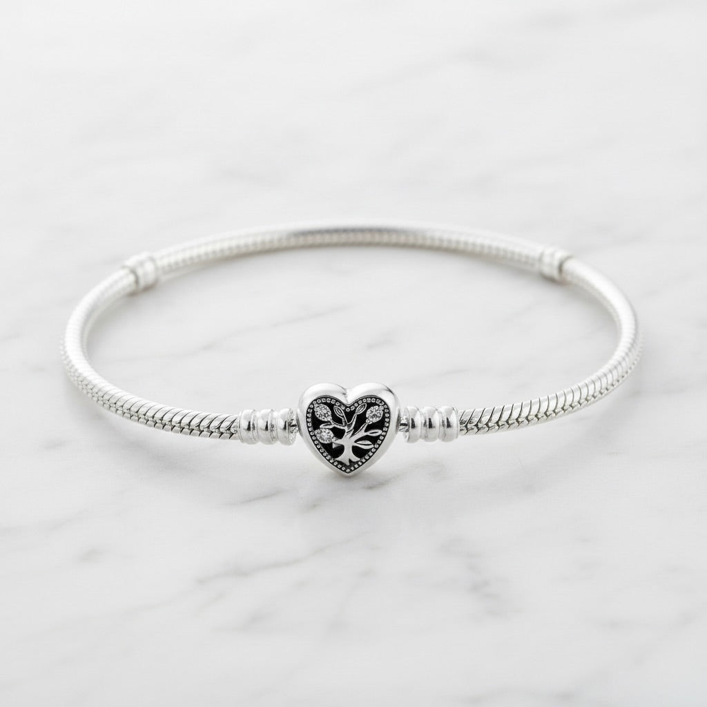 Charm Bracelet Sterling Silver 925 Snake Chain Bracelet "Tuana"