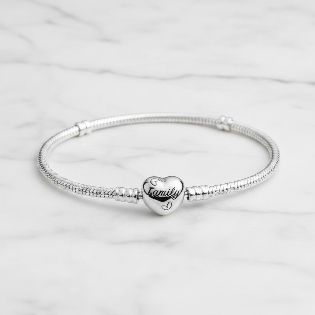 Charm Bracelet Sterling Silver 925 Snake Chain Bracelet "Tuana"