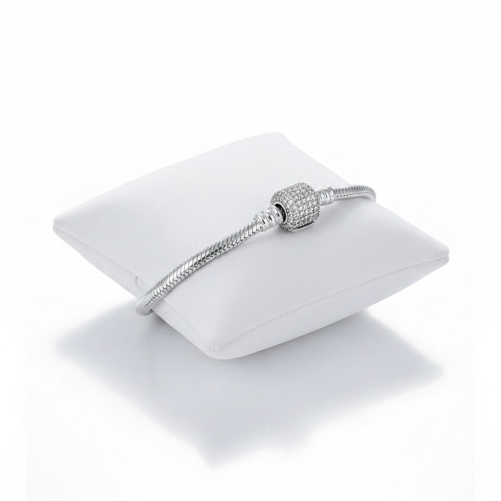 Charm Bracelet Sterling Silver 925 Snake Chain Bracelet "Zara"