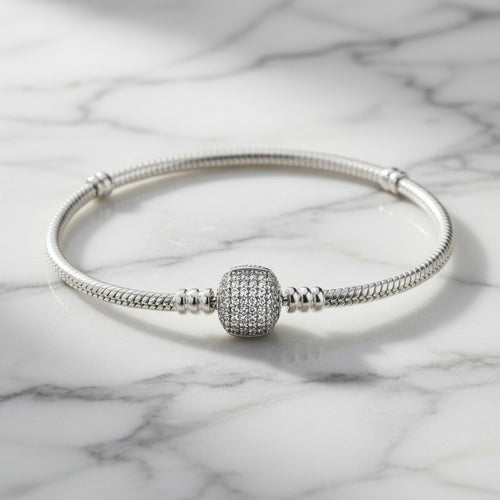Charm Bracelet Sterling Silver 925 Snake Chain Bracelet "Zara"