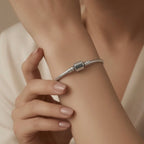 Charm Bracelet Sterling Silver 925 Snake Chain Minimalist Bracelet "Maya"