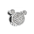 Sterling Silver 925 Sparkling Mouse Head Bracelet Charm "Mike"
