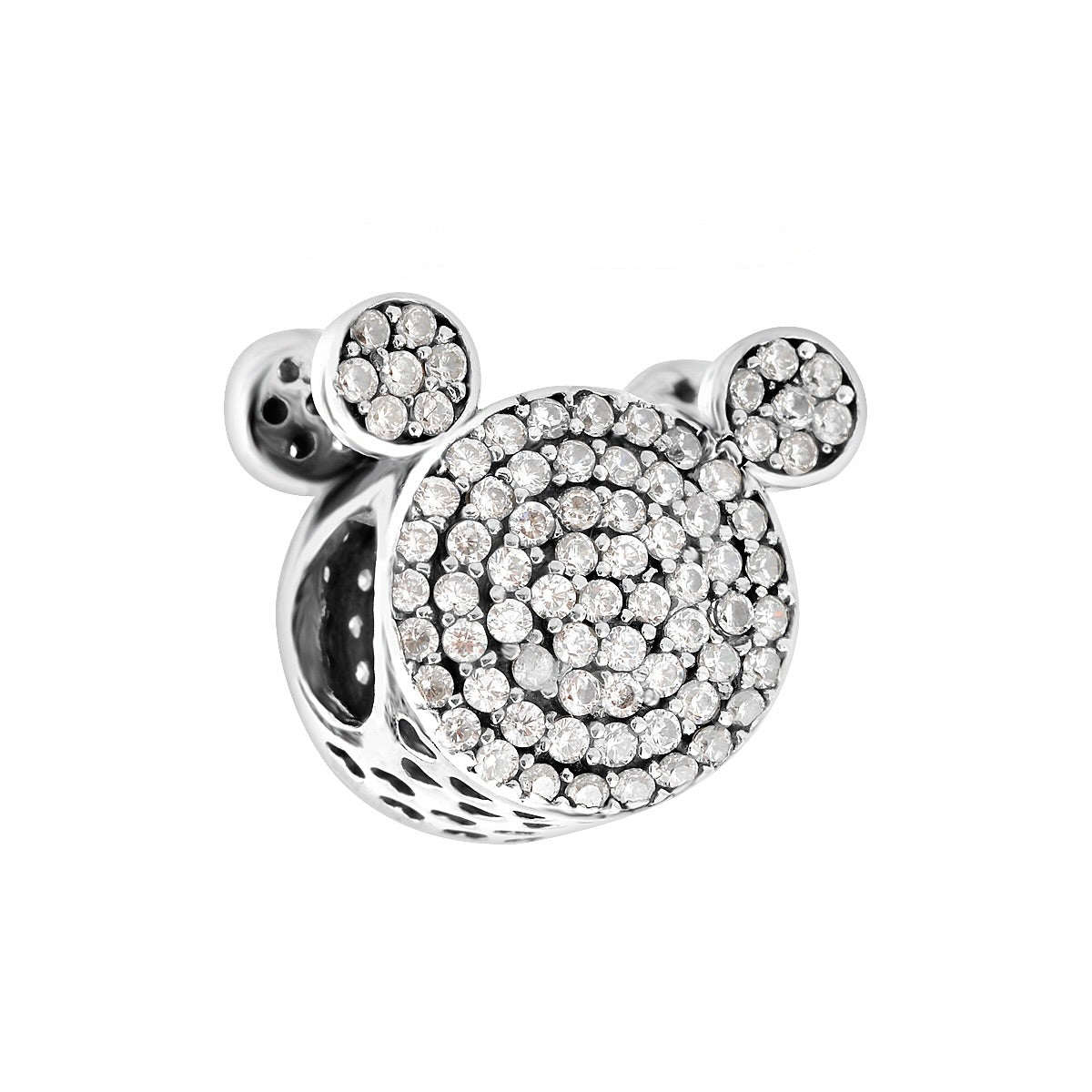 Sterling Silver 925 Sparkling Mouse Head Bracelet Charm "Mike"