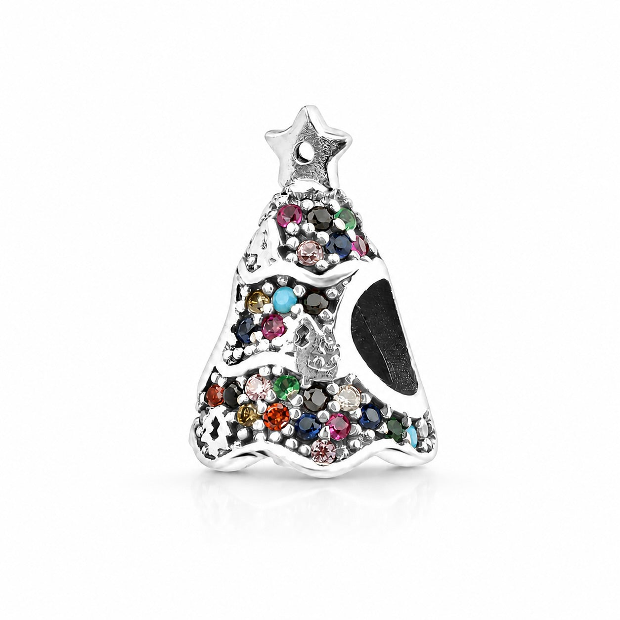 Sterling Silver 925 Colourful Christmas Tree Bracelet Charm “Noel”