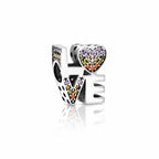Sterling Silver 925 Pavé Bracelet Bead Charm “LOVE”