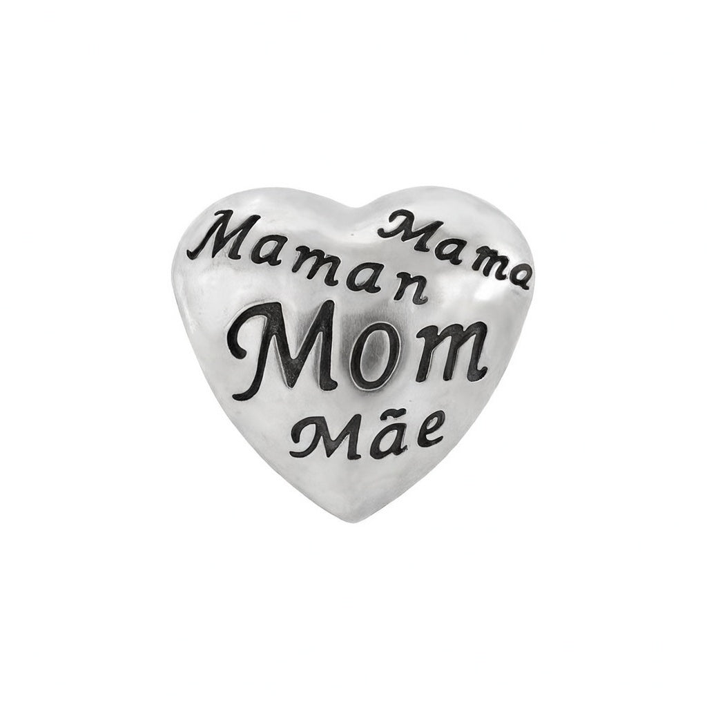 Sterling Silver 925 Heart Bracelet Bead Charm "Mum"