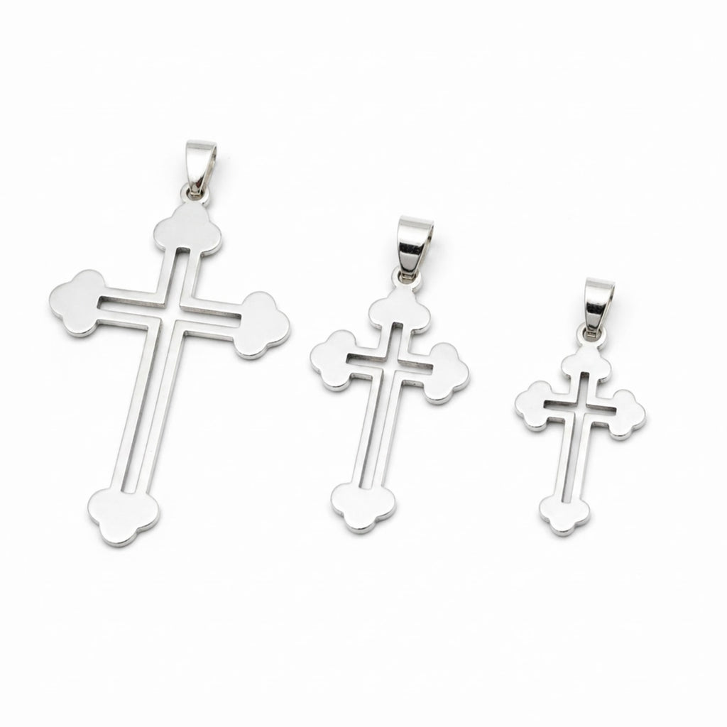 Sterlingsilber 925 Kleeblattkreuz-Anhänger „Triade“