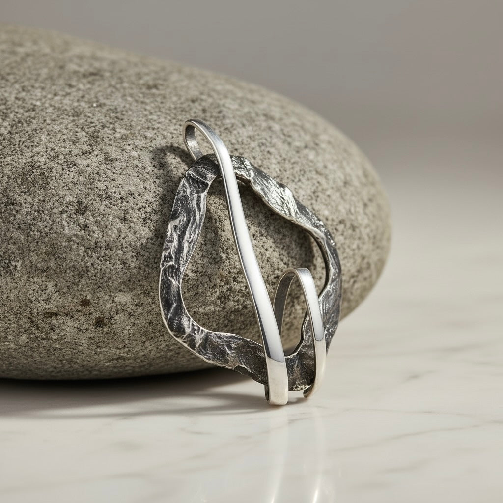 Sterling Silver 925 Oxidised Pendant "Abstract Harmony"