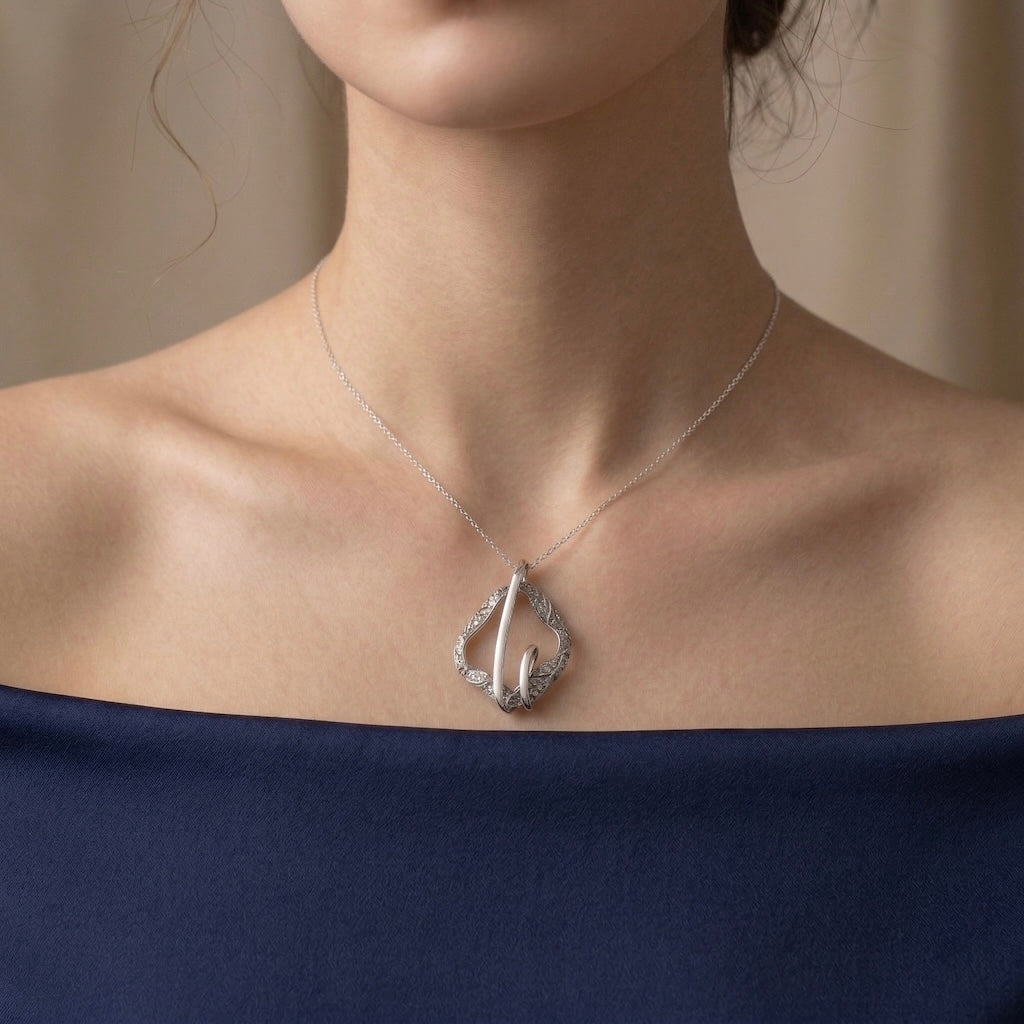 Sterling Silver 925 Oxidised Pendant "Abstract Harmony"