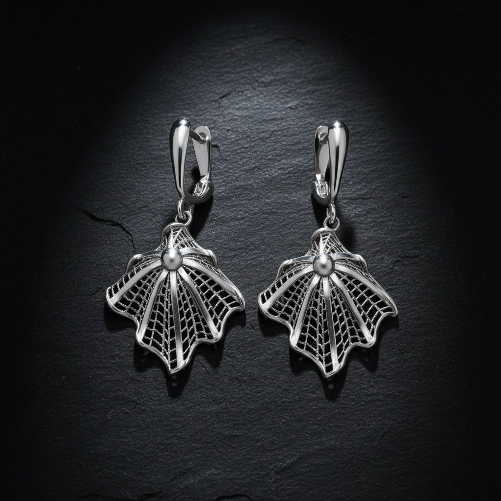 Sterling Silver 925 Dangle Earrings "Aranea"