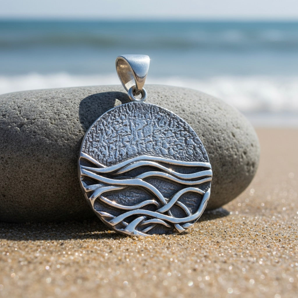 Sterling Silver 925 Round Pendant “Thunder Storm”