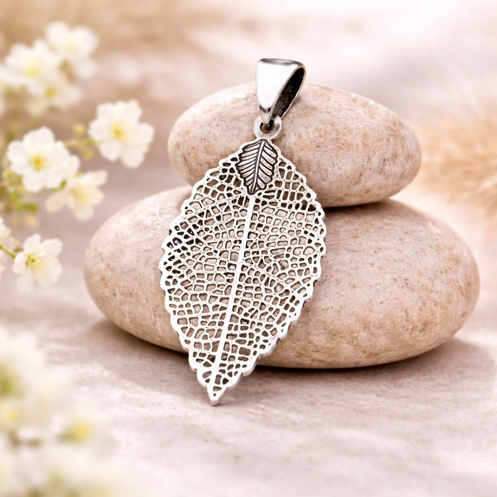 Sterling Silver 925 Leaf Pendant “Silver Nature”