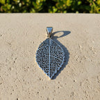 Anhänger aus Sterlingsilber 925, Blattmotiv „Silver Nature“
