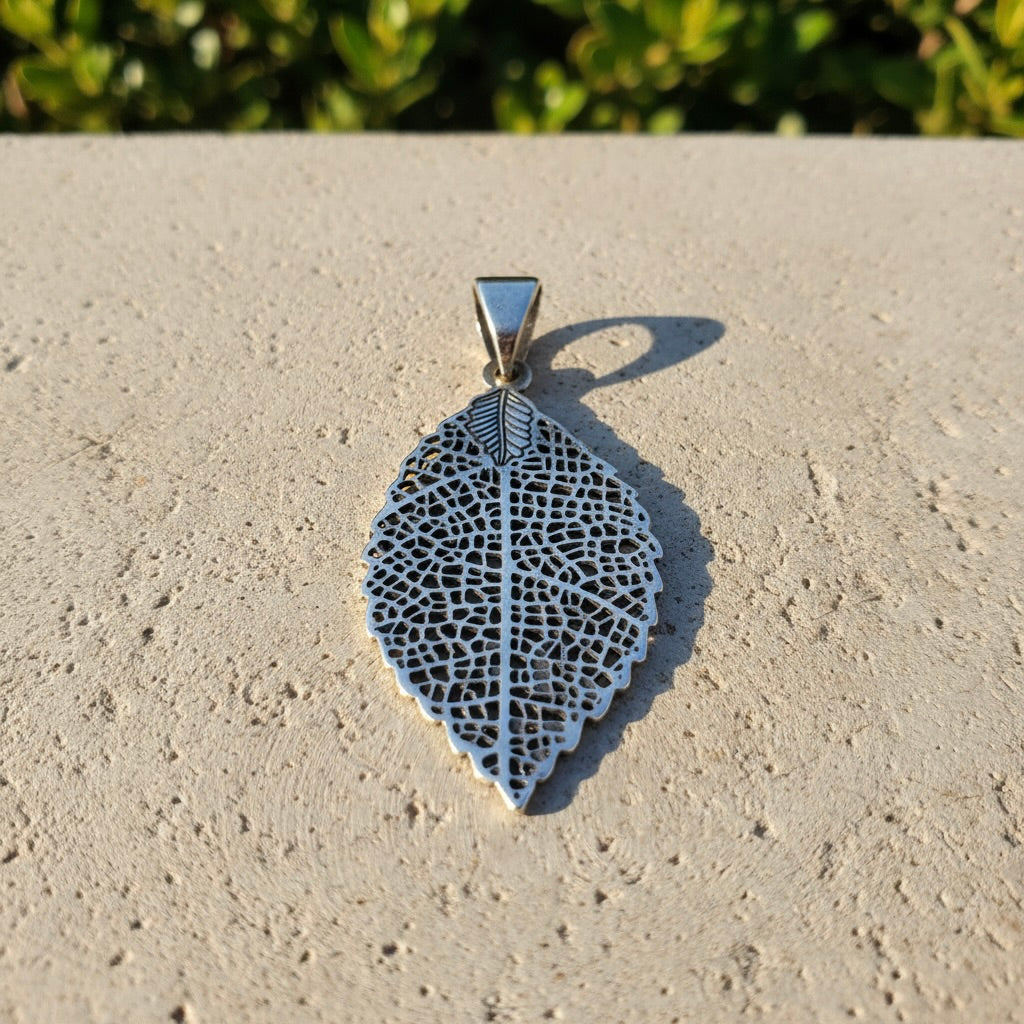 Sterling Silver 925 Leaf Pendant “Silver Nature”