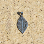 Anhänger aus Sterlingsilber 925, Blattmotiv „Silver Nature“