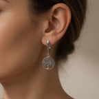 Sterling Silver 925 Tree of Life Dangle Earrings "Gaia"