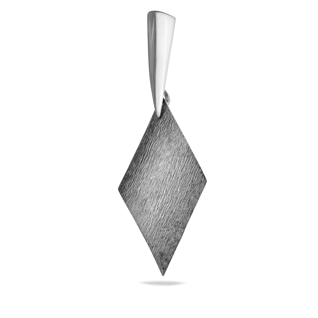 Sterlingsilber 925 strukturierter Diamant-Anhänger „Callison“