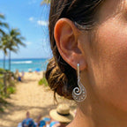 Sterling Silver 925 Dangle Drop Earrings “Starlit Swirl”