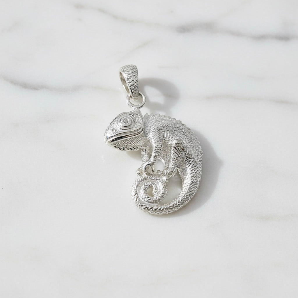 Sterling Silver 925 CZ Chameleon Pendant "Ziggy"