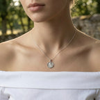 Sterling Silver 925 Virgin Mary Religious Round Pendant “Solace”