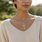 Anhänger Sterling Silber 925 Kreuz „Blumiger Glaube“