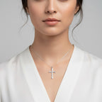 Sterling Silver 925 Pendant Cross "Floral Faith"