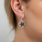 Sterling Silver 925 Starfish Oxidised Dangle Drop Earrings “Sea Breeze”