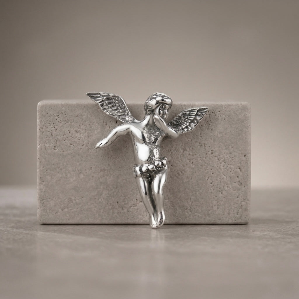 Sterling Silver 925 Guardian Angel Oxidised Pendant “Dancing Grace”
