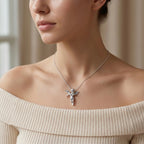 Sterling Silver 925 Guardian Angel Oxidised Pendant “Dancing Grace”