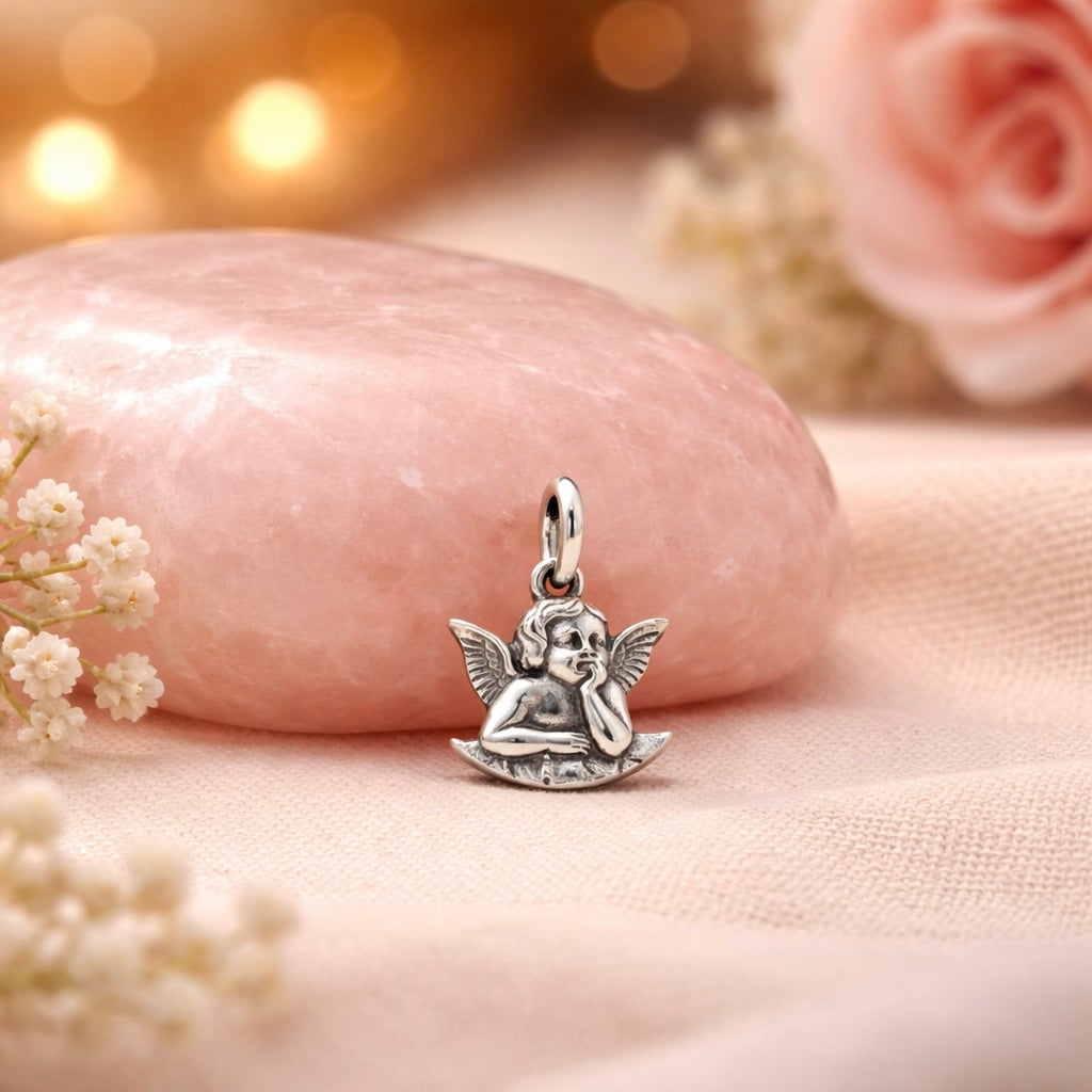 Sterling Silver 925 Cherub Angel Pendant "Little Guardian"