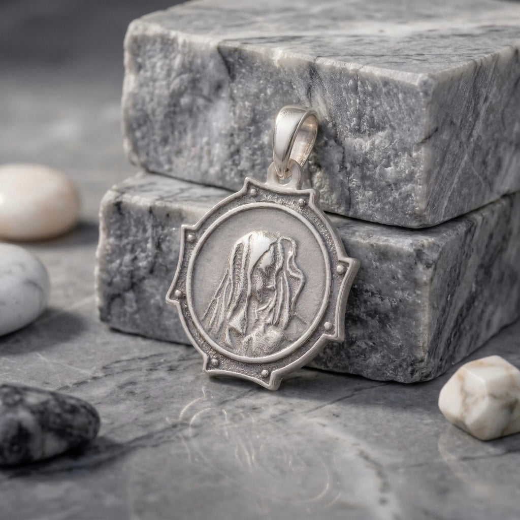 Sterling Silver 925 Madonna Pendant "Holy Mother"