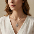 Sterling Silver 925 Oval Pendant “Secret Garden”