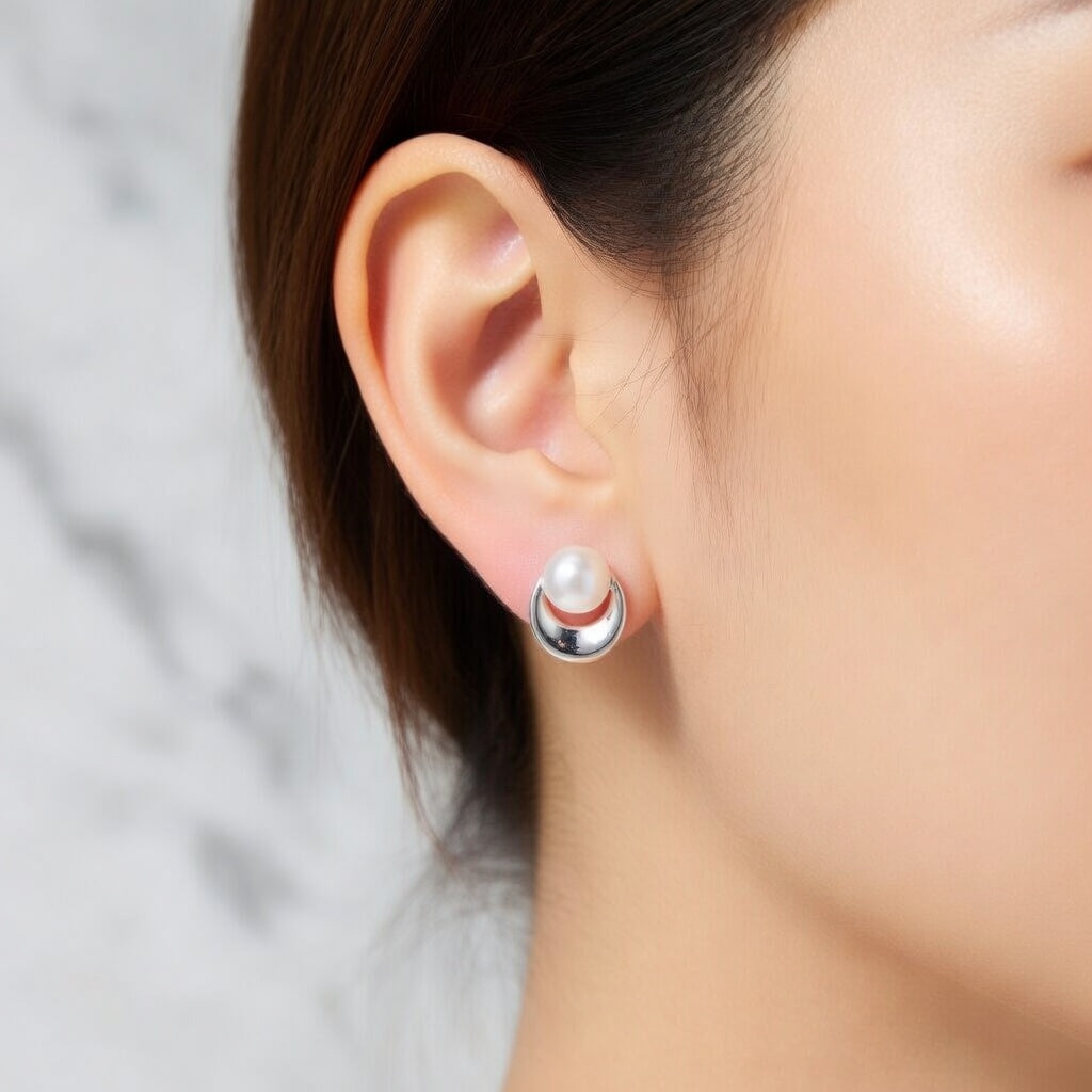 Sterling Silver 925 Freshwater 6mm Pearl Earrings “Luna”