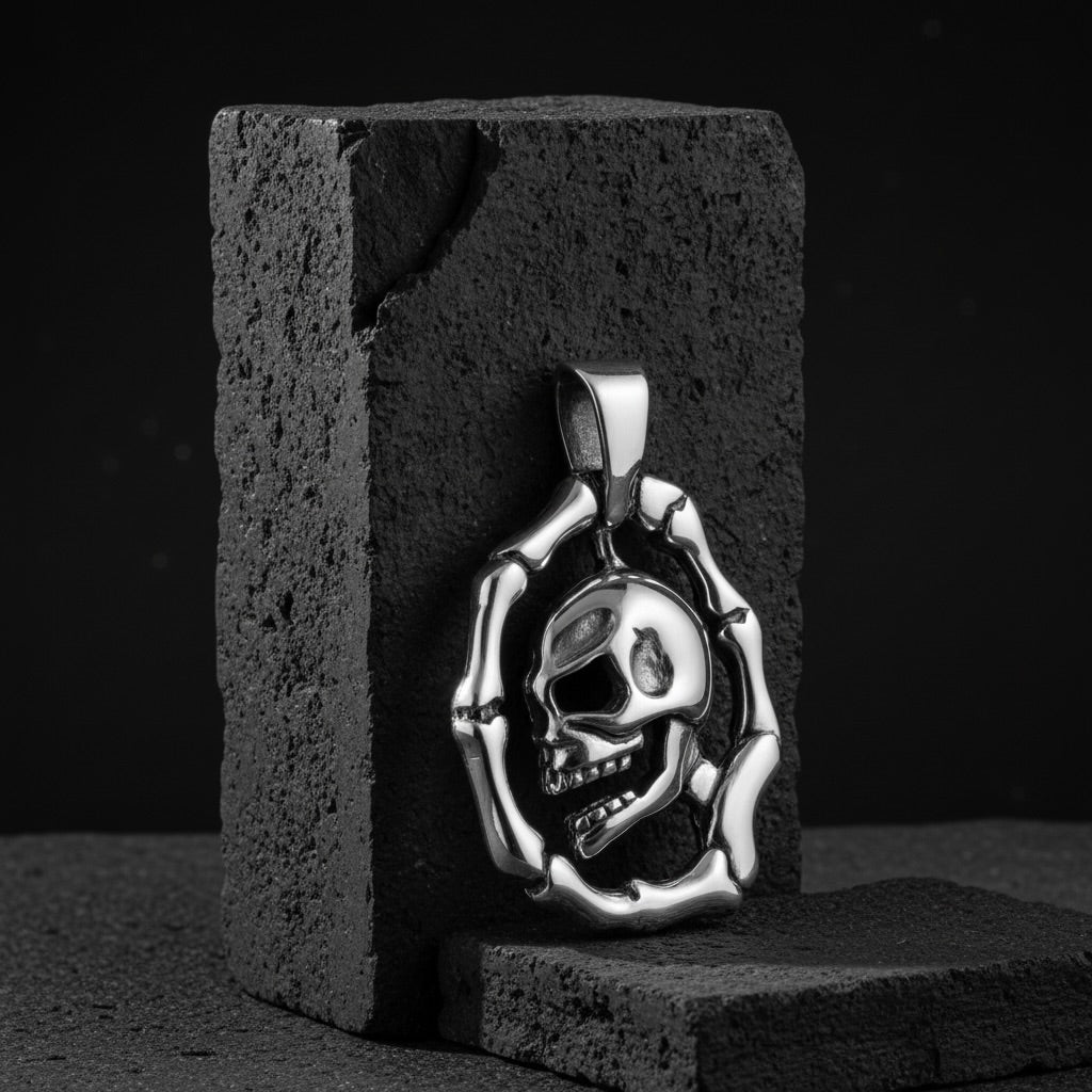 Sterling Silver 925 Skull & Bones Pendant "Memento"