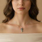 Sterling Silver 925 Guardian Angel Pendant "Heavenly Whisper"