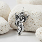 Sterling Silver 925 Guardian Angel Pendant "Heavenly Whisper"