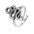 Sterling Silver 925 Snake Ring Adjustable Size "Helix"