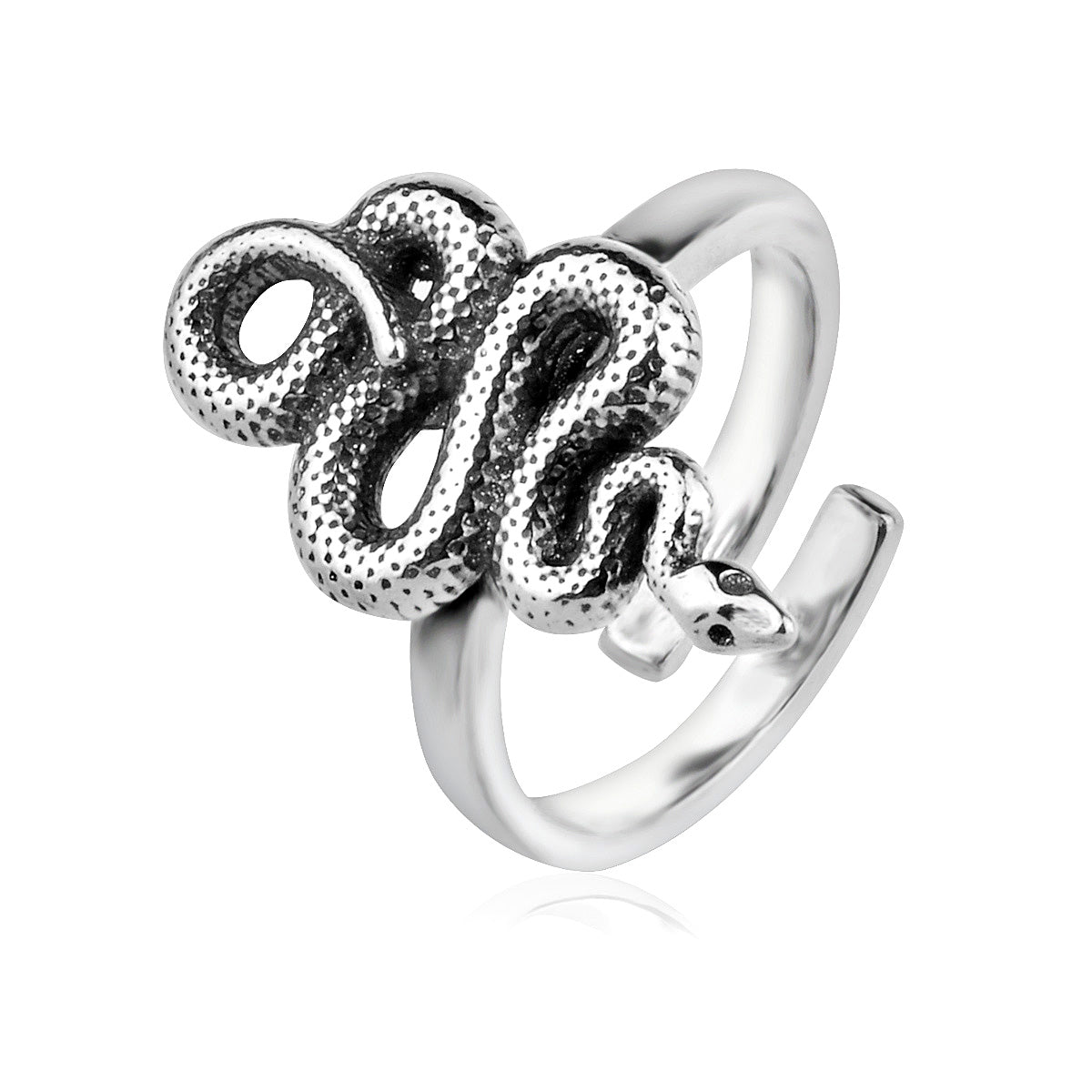 Sterling Silver 925 Snake Ring Adjustable Size "Helix"